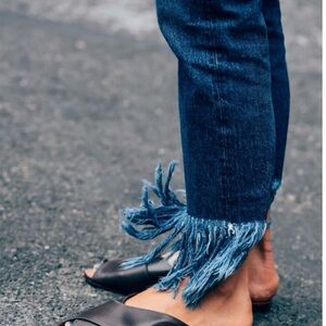 Blank NYC Frayed/Fringe Hem Jeans